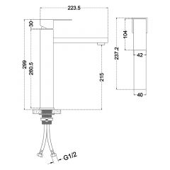 Смеситель д/ум MELANA-F610202 Cubo нерж.сталь, однорычажный, сатин, литой излив в Троицке - troick.mebel24.online | фото 3