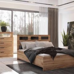ГАММА Спальный гарнитур (модульный) дуб вотан в Троицке - troick.mebel24.online | фото 2