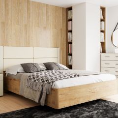 Спальня Livorno Модульная (Софт Панакота/Дуб Бунратти) в Троицке - troick.mebel24.online | фото 3
