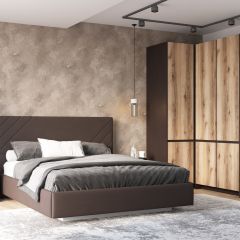 ПРАГА Спальный гарнитур Серия 3 (Дуб Делано/Дуб Венге) в Троицке - troick.mebel24.online | фото 5