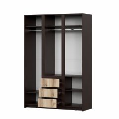 ПРАГА Спальный гарнитур Серия 3 (Дуб Делано/Дуб Венге) в Троицке - troick.mebel24.online | фото 16