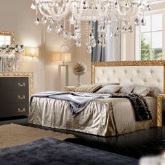 Спальный гарнитур Тиффани Premium черная/золото в Троицке - troick.mebel24.online | фото 3