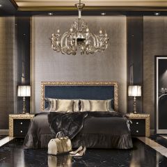 Спальный гарнитур Тиффани Premium черная/золото в Троицке - troick.mebel24.online | фото 2