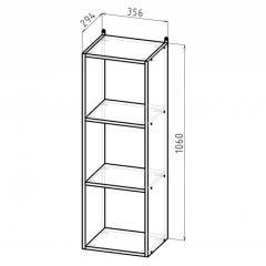 Стеллаж 3 секции (дуб сонома) в Троицке - troick.mebel24.online | фото 2