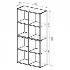 Стеллаж 8 секций (дуб сонома) в Троицке - troick.mebel24.online | фото 2