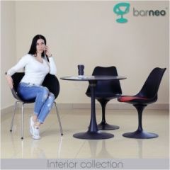 Стол Barneo T-3 Tulip style (RAL9017 черный, D90) в Троицке - troick.mebel24.online | фото 2