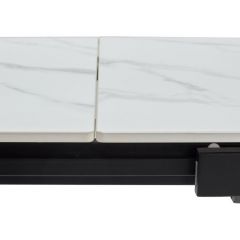 Стол CORNER 120 MATT WHITE MARBLE SOLID CERAMIC / BLACK, ®DISAUR в Троицке - troick.mebel24.online | фото 5