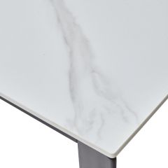 Стол CORNER 120 MATT WHITE MARBLE SOLID CERAMIC / BLACK, ®DISAUR в Троицке - troick.mebel24.online | фото 8