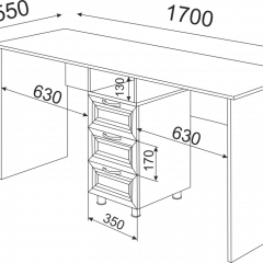 Стол двойной ОСТИН М13 (ЯШС) в Троицке - troick.mebel24.online | фото 2