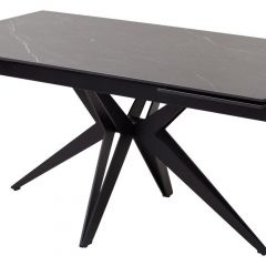 Стол FORIO 160 MATT BLACK MARBLE SOLID CERAMIC / BLACK, ®DISAUR в Троицке - troick.mebel24.online | фото