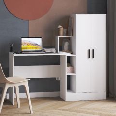 Стол компьютерный СКМ-1 ЛДСП Белый в Троицке - troick.mebel24.online | фото