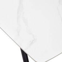 Стол RIVOLI 140 MATT WHITE MARBLE SOLID CERAMIC / BLACK, ®DISAUR в Троицке - troick.mebel24.online | фото 9