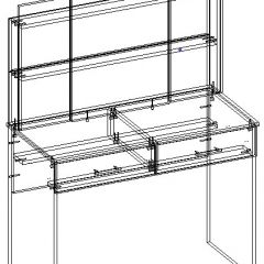 СОФИЯ Стол косметический (венге/дуб белфорд) в Троицке - troick.mebel24.online | фото 3