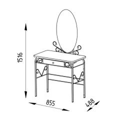 Столик дамский с ящиком ЛДСП белый/белый в Троицке - troick.mebel24.online | фото 2