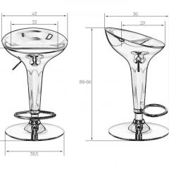 Стул барный DOBRIN BOMBA LM-1004 (серебряный металлик) в Троицке - troick.mebel24.online | фото