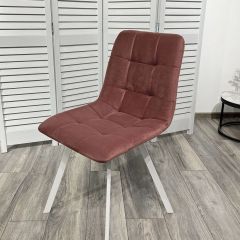 Стул CHILLI-Q SQUARE розовый #15, велюр / белый каркас, 4 шт./1 к, М-City в Троицке - troick.mebel24.online | фото 4