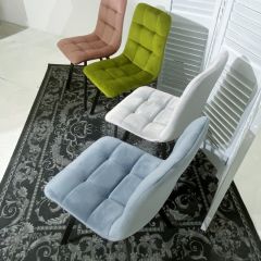Стул CHILLI SQUARE BLUVEL-03 светло-серый, велюр / черный каркас М-City в Троицке - troick.mebel24.online | фото 2