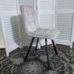 Стул CHILLI SQUARE BLUVEL-03 светло-серый, велюр / черный каркас М-City в Троицке - troick.mebel24.online | фото 3