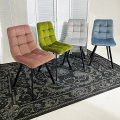 Стул CHILLI SQUARE BLUVEL-03 светло-серый, велюр / черный каркас М-City в Троицке - troick.mebel24.online | фото 5