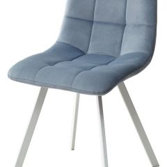 Стул CHILLI SQUARE G108-56 пудровый синий, велюр/ белый каркас М-City в Троицке - troick.mebel24.online | фото