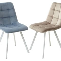 Стул CHILLI SQUARE G108-56 пудровый синий, велюр/ белый каркас М-City в Троицке - troick.mebel24.online | фото 3