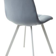 Стул CHILLI SQUARE G108-56 пудровый синий, велюр/ белый каркас М-City в Троицке - troick.mebel24.online | фото 4