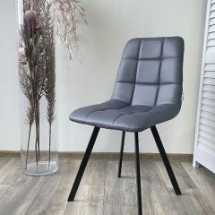Стул CHILLI SQUARE HK017-09 серо-черничный, PU/ черный каркас М-City в Троицке - troick.mebel24.online | фото 5