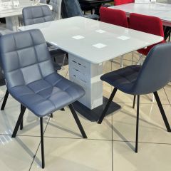 Стул CHILLI SQUARE HK017-09 серо-черничный, PU/ черный каркас М-City в Троицке - troick.mebel24.online | фото 6