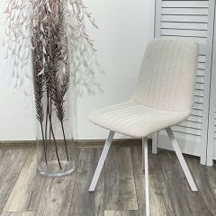 Стул ELVIS WZ2042-18 белая галька фактурный велюр / белый каркас М-City в Троицке - troick.mebel24.online | фото