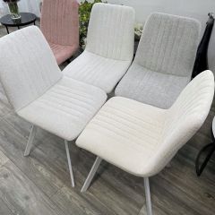 Стул ELVIS WZ2042-18 белая галька фактурный велюр / белый каркас М-City в Троицке - troick.mebel24.online | фото 6