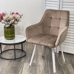 Стул MAVERICK 360 град. поворот. BLUVEL-40 BEIGE/ белый каркас, М-City в Троицке - troick.mebel24.online | фото 2