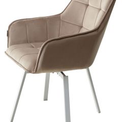 Стул MAVERICK 360 град. поворот. BLUVEL-40 BEIGE/ белый каркас, М-City в Троицке - troick.mebel24.online | фото 8
