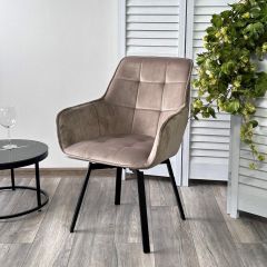 Стул MAVERICK 360 град. поворот. BLUVEL-40 BEIGE/ черный каркас, М-City в Троицке - troick.mebel24.online | фото 5