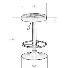 Табурет барный DOBRIN BRUNO LM-5008 (бело-чёрный) в Троицке - troick.mebel24.online | фото 2