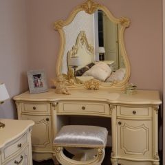 Туалетный стол + Зеркало Мона Лиза (крем) в Троицке - troick.mebel24.online | фото 6