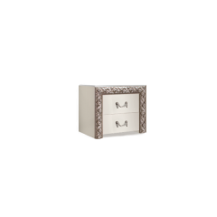 Тумба прикроватная (2 ящика) Тиффани Premium слоновая кость/серебро (ТФТП-2(П) в Троицке - troick.mebel24.online | фото