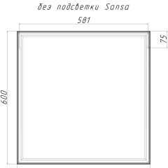 Зеркало Corsica 600х600 black без подсветки Sansa (SB1064Z) в Троицке - troick.mebel24.online | фото 4