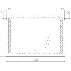 Зеркало Galaxy 100 alum с подсветкой Sansa (SG1008Z) в Троицке - troick.mebel24.online | фото 7