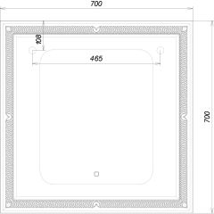 Зеркало Паликир 700х700 с подсветкой Домино (GL7051Z) в Троицке - troick.mebel24.online | фото 6