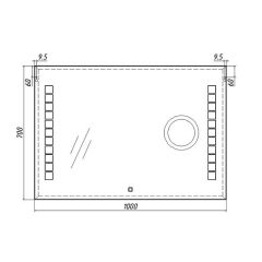 Зеркало Quadro 100 alum (линза) с подсветкой Sansa (SQL1030Z) в Троицке - troick.mebel24.online | фото 8