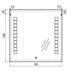 Зеркало Quadro 70 alum с подсветкой Sansa (SQ1016Z) в Троицке - troick.mebel24.online | фото 6