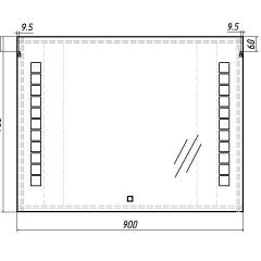 Зеркало Quadro 90 alum с подсветкой Sansa (SQ1018Z) в Троицке - troick.mebel24.online | фото 7