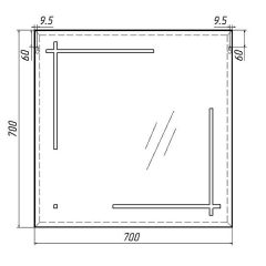 Зеркало Ray 70 black с подсветкой Sansa (SR1038Z) в Троицке - troick.mebel24.online | фото 6