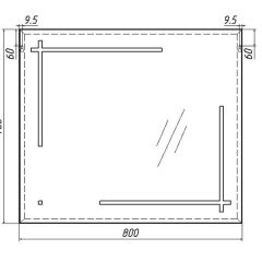 Зеркало Ray 80 black с подсветкой Sansa (SR1037Z) в Троицке - troick.mebel24.online | фото 7