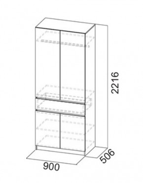 АВИНЬОН Прихожая Шкаф 2-х створчатый с ящиком в Троицке - troick.mebel24.online | фото 3