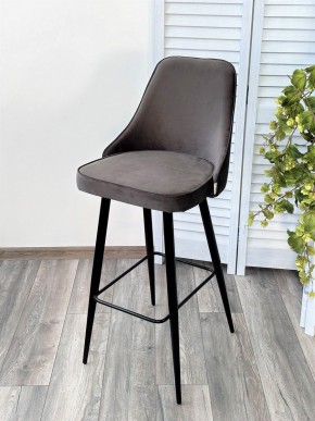 Барный стул NEPAL-BAR ГРАФИТ #14, велюр/ черный каркас (H=78cm) М-City в Троицке - troick.mebel24.online | фото 5