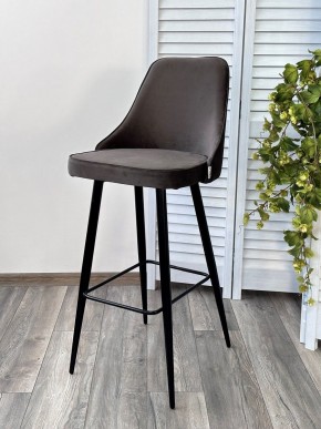 Барный стул NEPAL-BAR ГРАФИТ #14, велюр/ черный каркас (H=78cm) М-City в Троицке - troick.mebel24.online | фото 6
