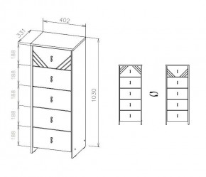 БАЙКАЛ Комод (5 ящиков) Графит/Дуб золотой в Троицке - troick.mebel24.online | фото 3