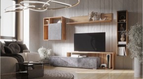 ДАЛЛАС Гостиная (модульная) цемент темный в Троицке - troick.mebel24.online | фото