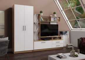ДАРЬЯ Гостиная (Дуб Вотан/Белый глянец) в Троицке - troick.mebel24.online | фото 1